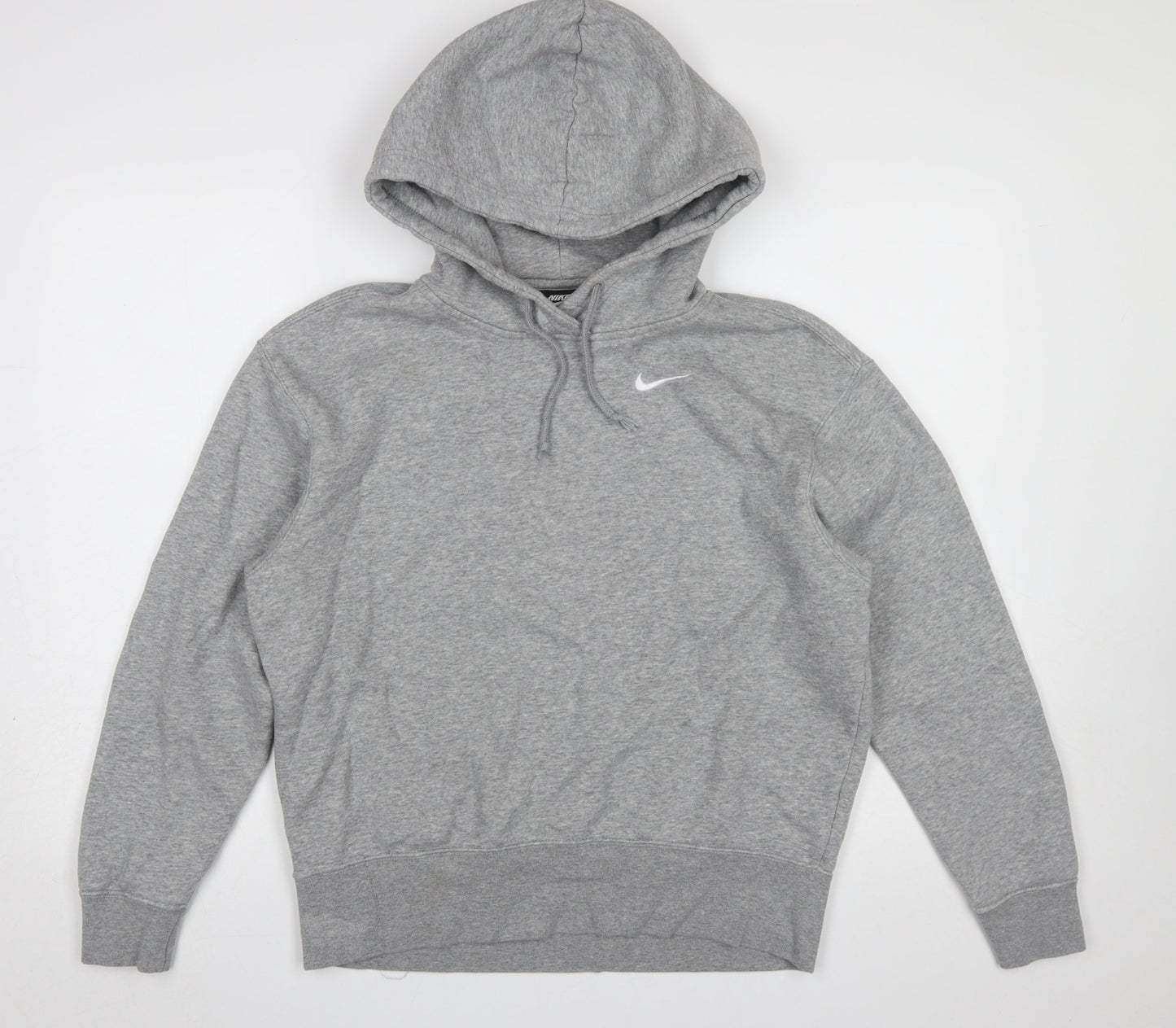 Nike Women Grey XS Pullover Hoodie Cotton Blend Logo Sweatshirt