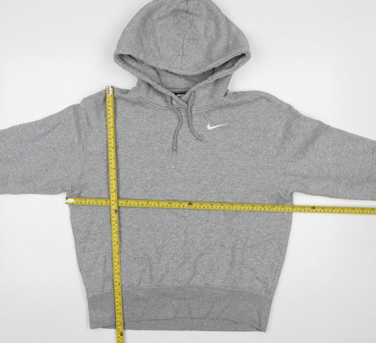 Nike Women Grey XS Pullover Hoodie Cotton Blend Logo Sweatshirt