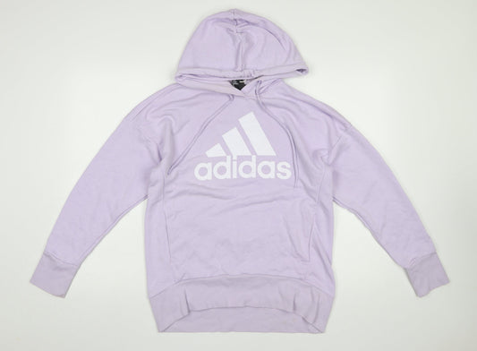 Adidas Women’s Purple Hooded Pullover Sweatshirt Size S 8-10 Cotton Blend
