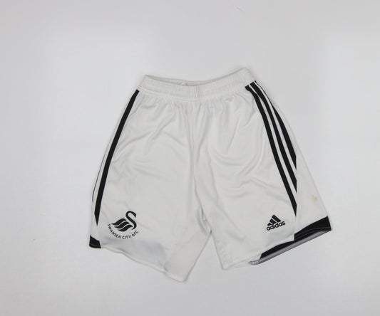 Adidas Boys White Athletic Football Shorts 12 Years Soccer Training