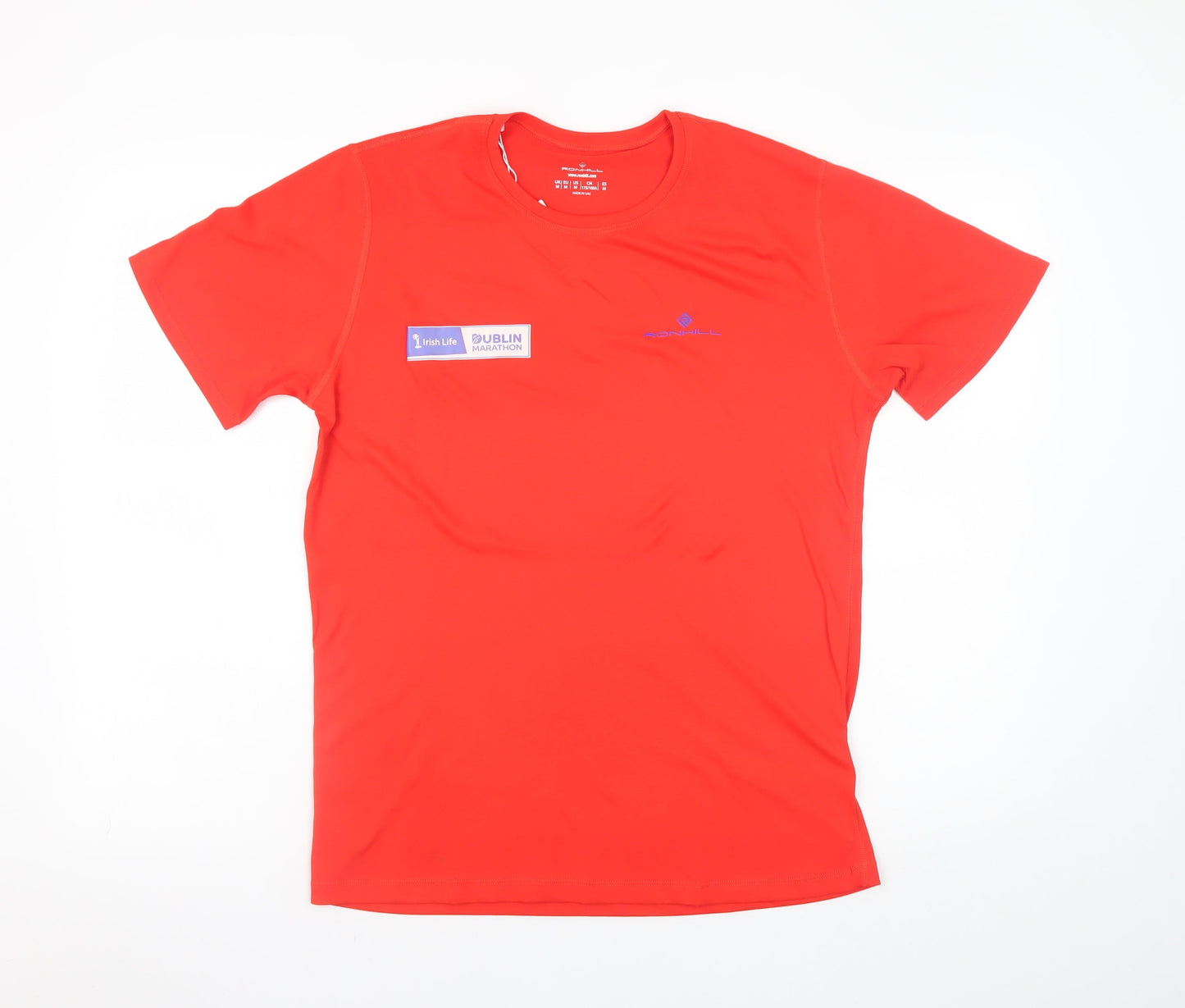 Ronhill Men's Red Short Sleeve Running T-Shirt Medium Polyester
