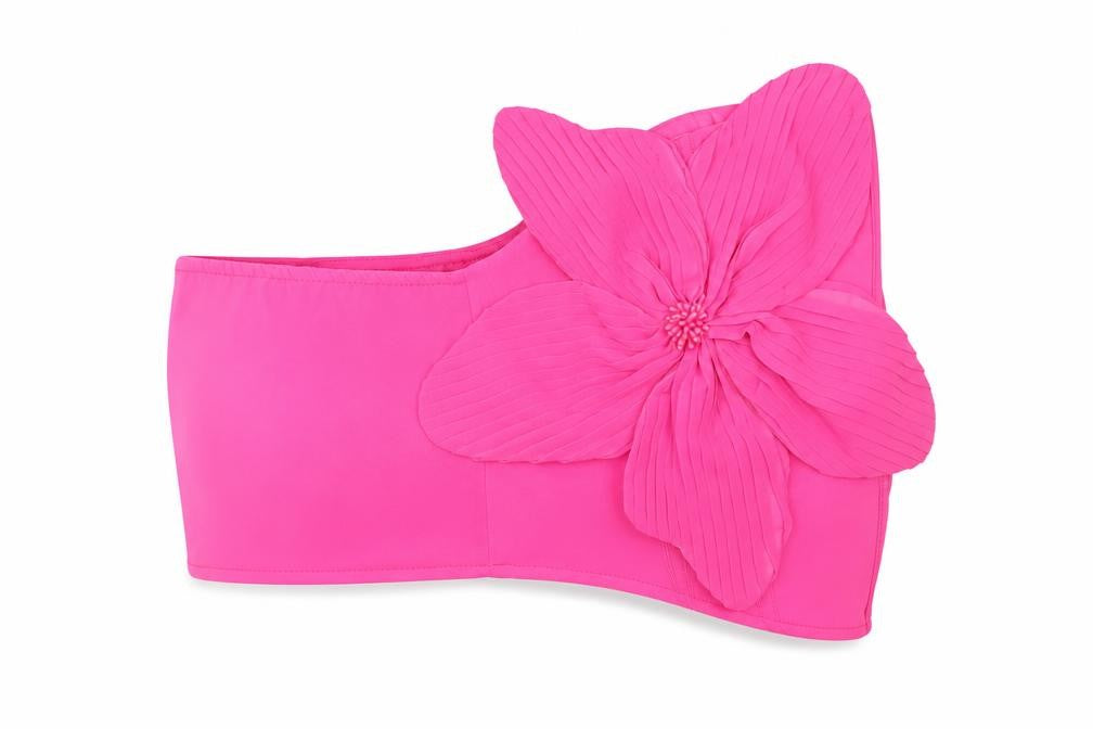 Boohoo Women’s Pink One Shoulder Cropped Blouse UK 14