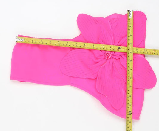 Boohoo Women’s Pink One Shoulder Cropped Blouse UK 14