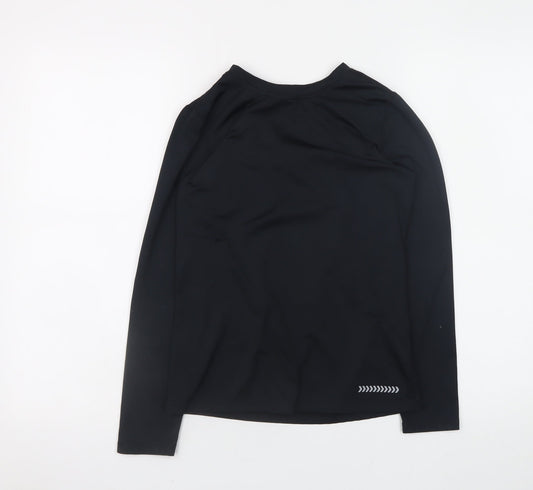 Dunnes Stores Girls Black Long Sleeve Active T-Shirt 10-11 Years