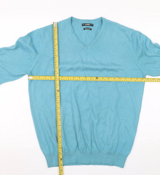 Dunnes Men’s Blue Merino Blend V-Neck Jumper Size L