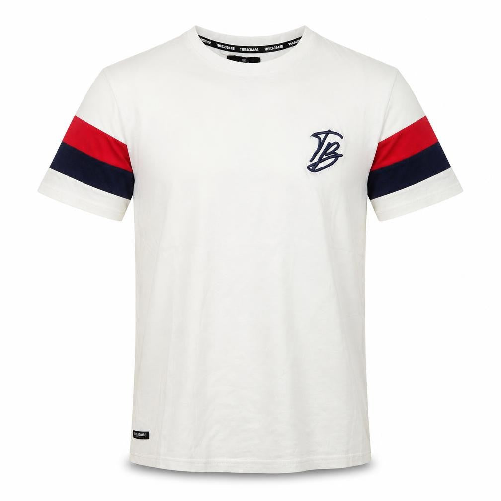 Threadbare Men’s White Colourblock Short Sleeve Cotton T-Shirt S