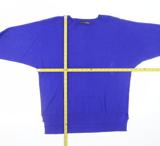 Atmosphere Women Blue Acrylic Crew Neck Pullover Jumper Size 12