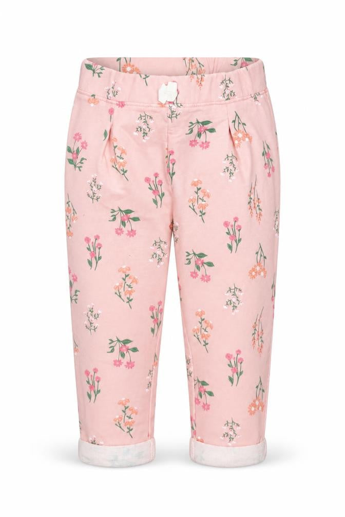 Front view of Carter's girls’ pink floral ankle leggings 24 months cotton blend