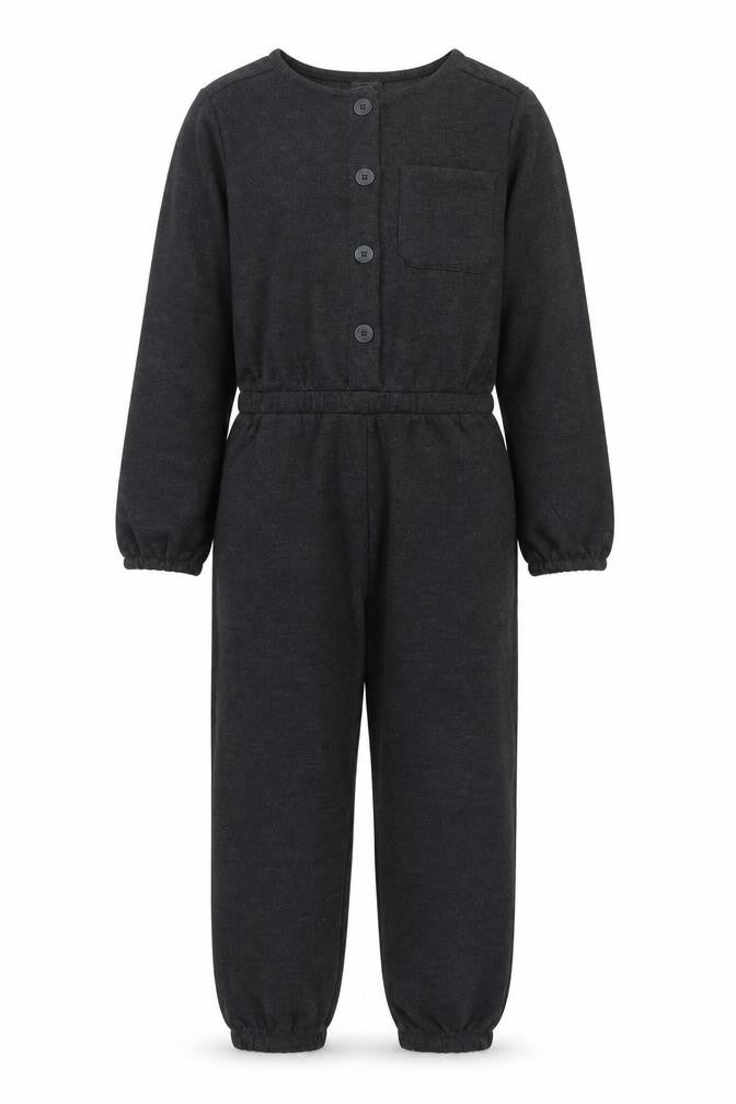 Dunnes Girls Black Jersey Long Sleeve Jumpsuit 9-10 Years