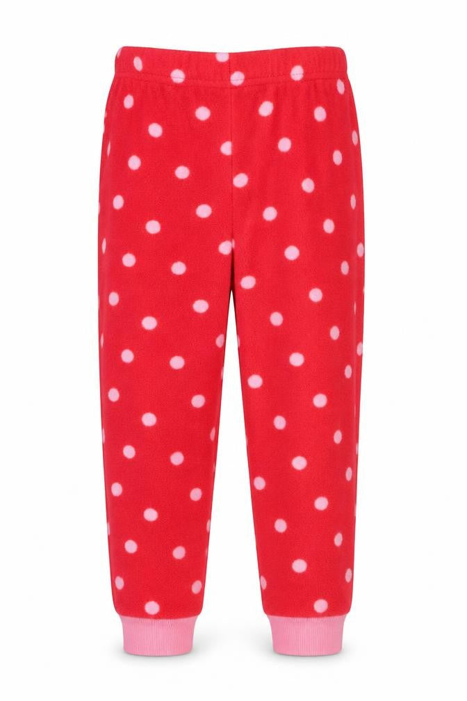 Dunnes Girls Red Polka Dot Fleece Pyjama Pants 9-10 Years
