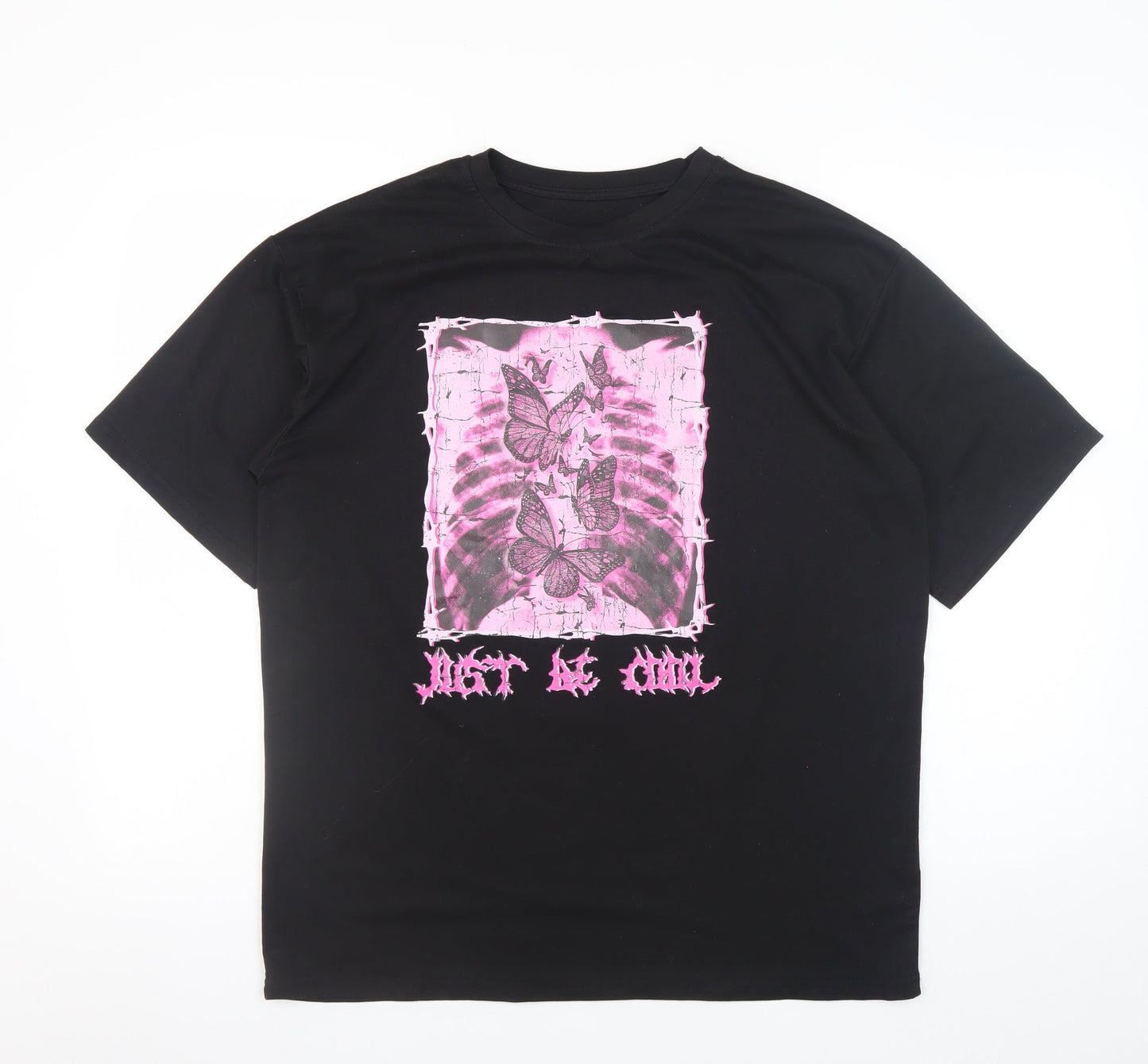 SHEIN Women's Black Butterfly Graphic T-Shirt Size S