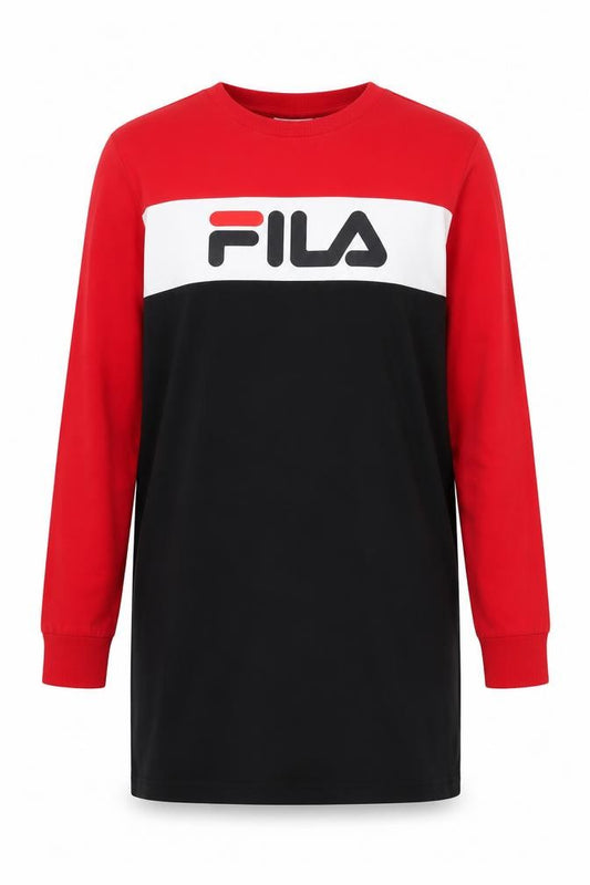 FILA Womens Multicoloured XS T-Shirt Dress Long Sleeve Cotton