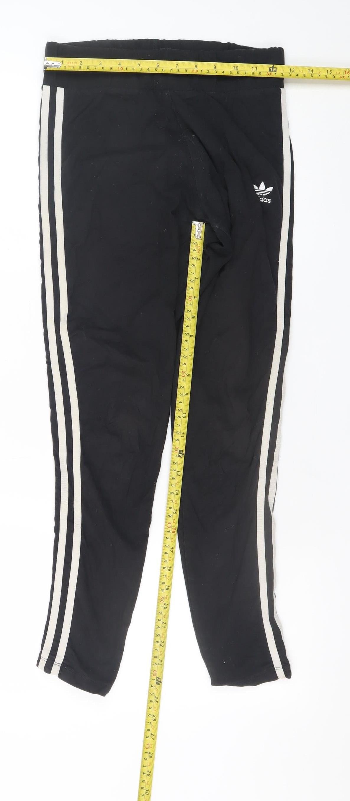 Adidas Women's Black Size 14 Cotton Stretch Side Stripe Leggings