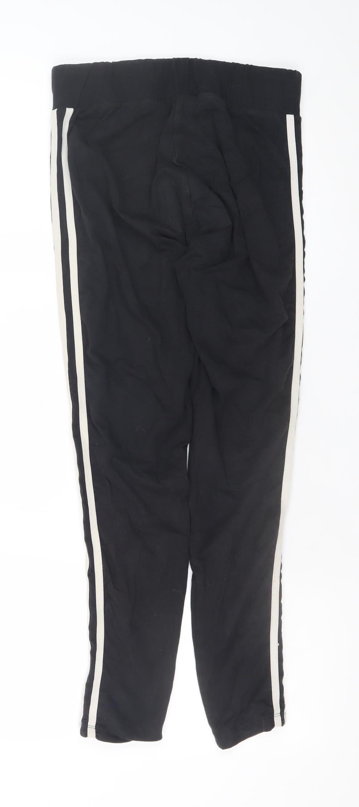 Adidas Women's Black Size 14 Cotton Stretch Side Stripe Leggings
