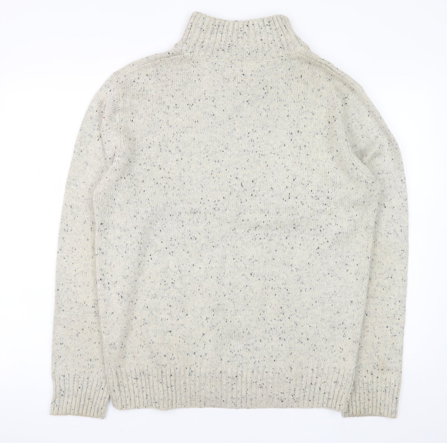 Cedar Wood State Men's Beige Henley Jumper L High Neck Knit