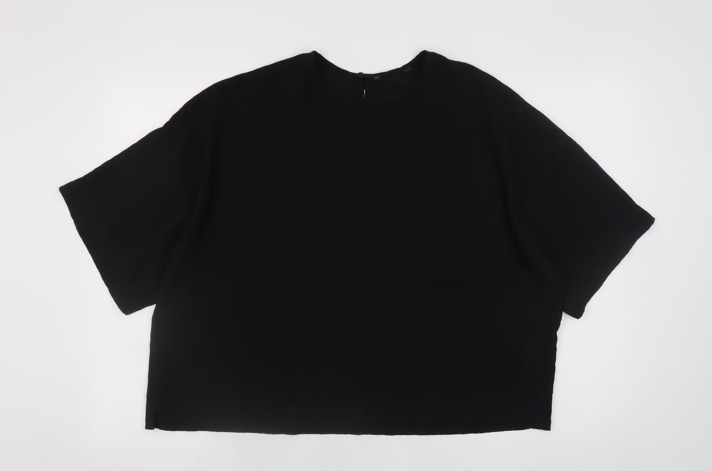 Primark Women’s Black Relaxed Fit Short Sleeve Blouse UK 16