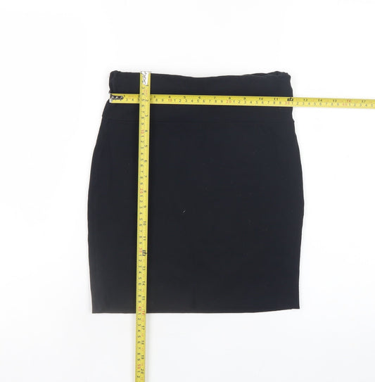 Warehouse Women’s Black Pencil Skirt UK 6 Cotton Stretch Workwear
