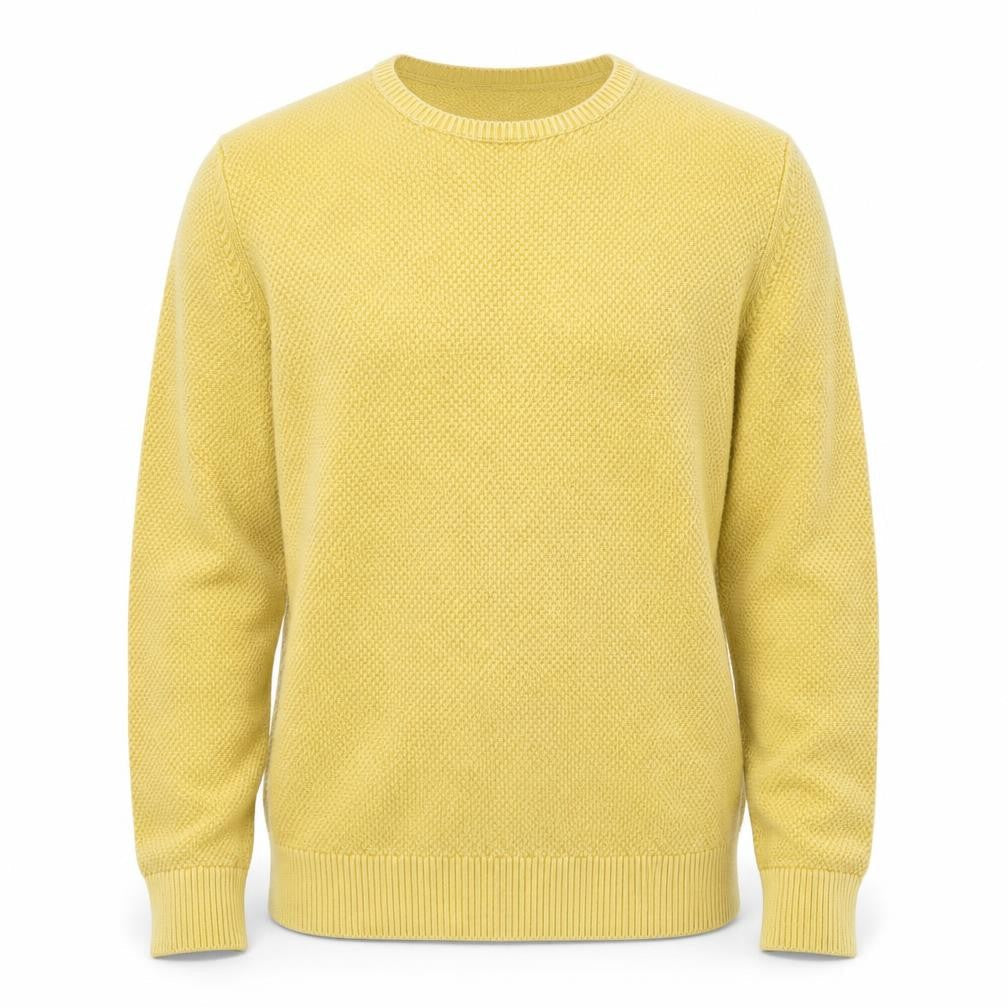 Tommy Hilfiger Men’s Yellow Cotton Crew Neck Jumper Size S