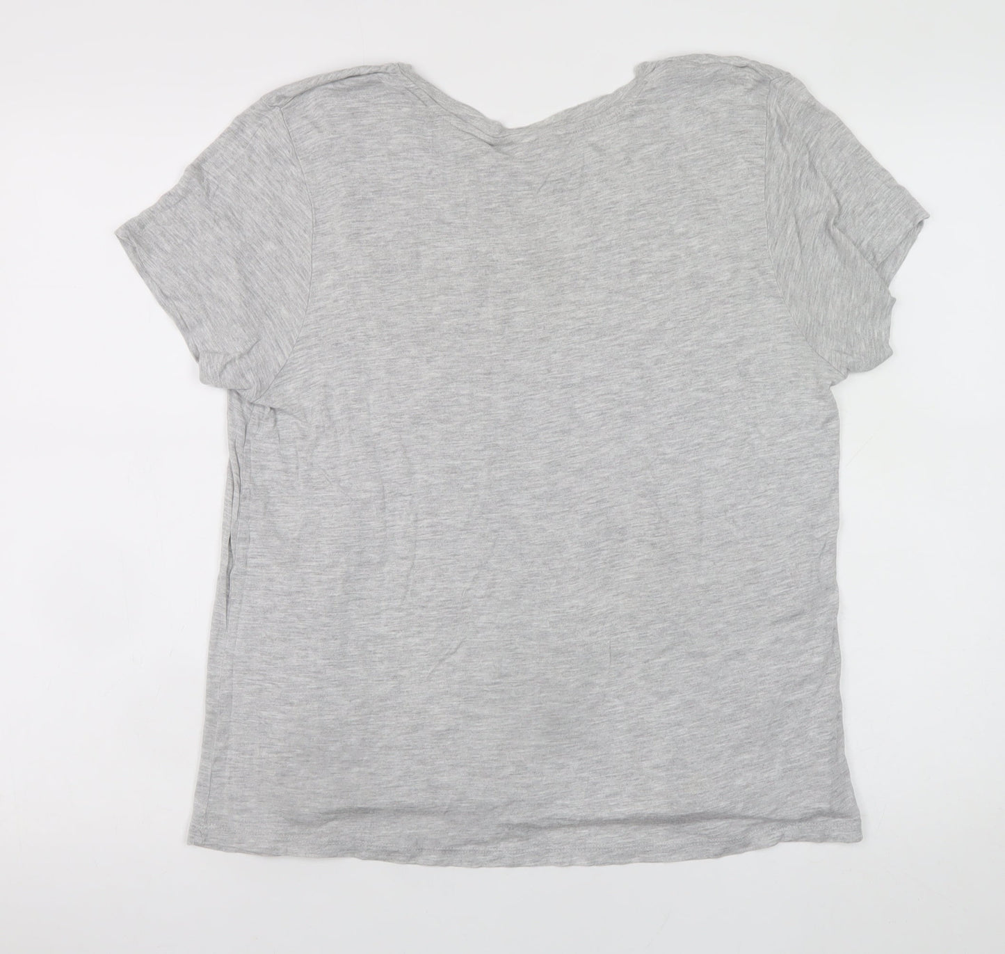 ASOS Women’s Grey V-Neck Short Sleeve Basic T-Shirt Size 12