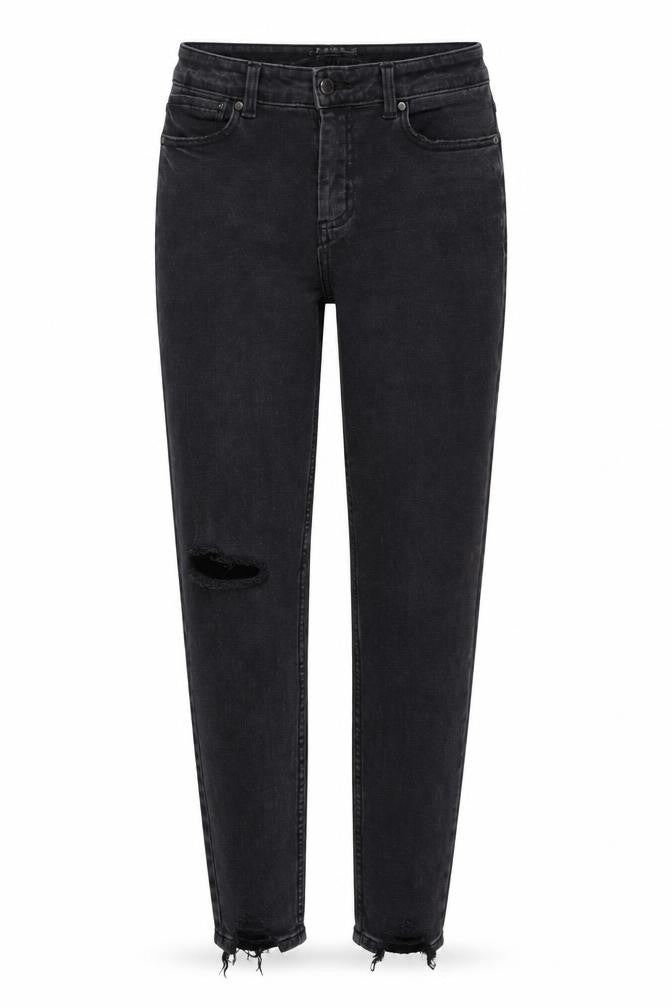 Front view of Denim Co Women Black Distressed Skinny Jeans, size 10