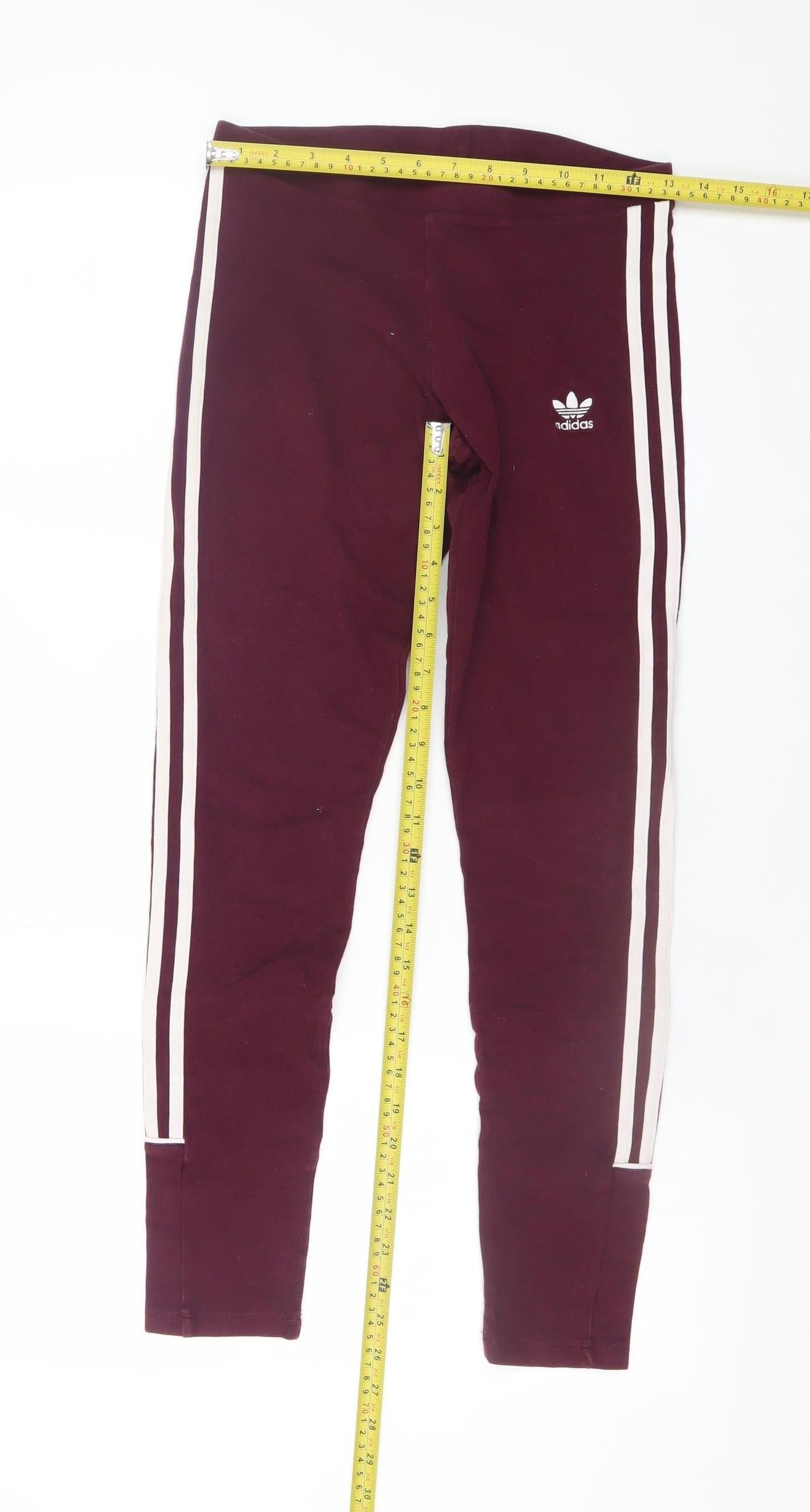 Adidas Women’s Brown Side Stripe Jersey Leggings Size 8
