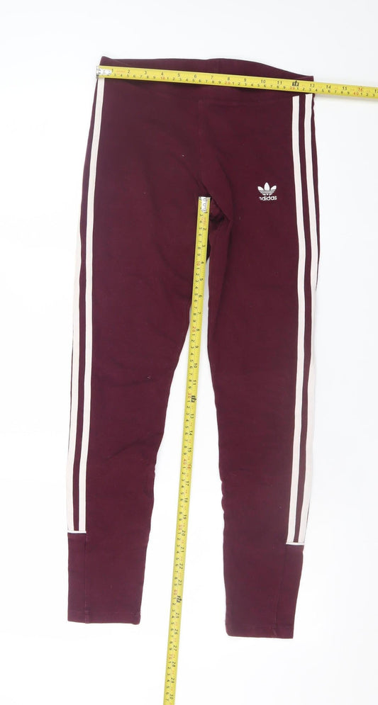 Adidas Women’s Brown Side Stripe Jersey Leggings Size 8