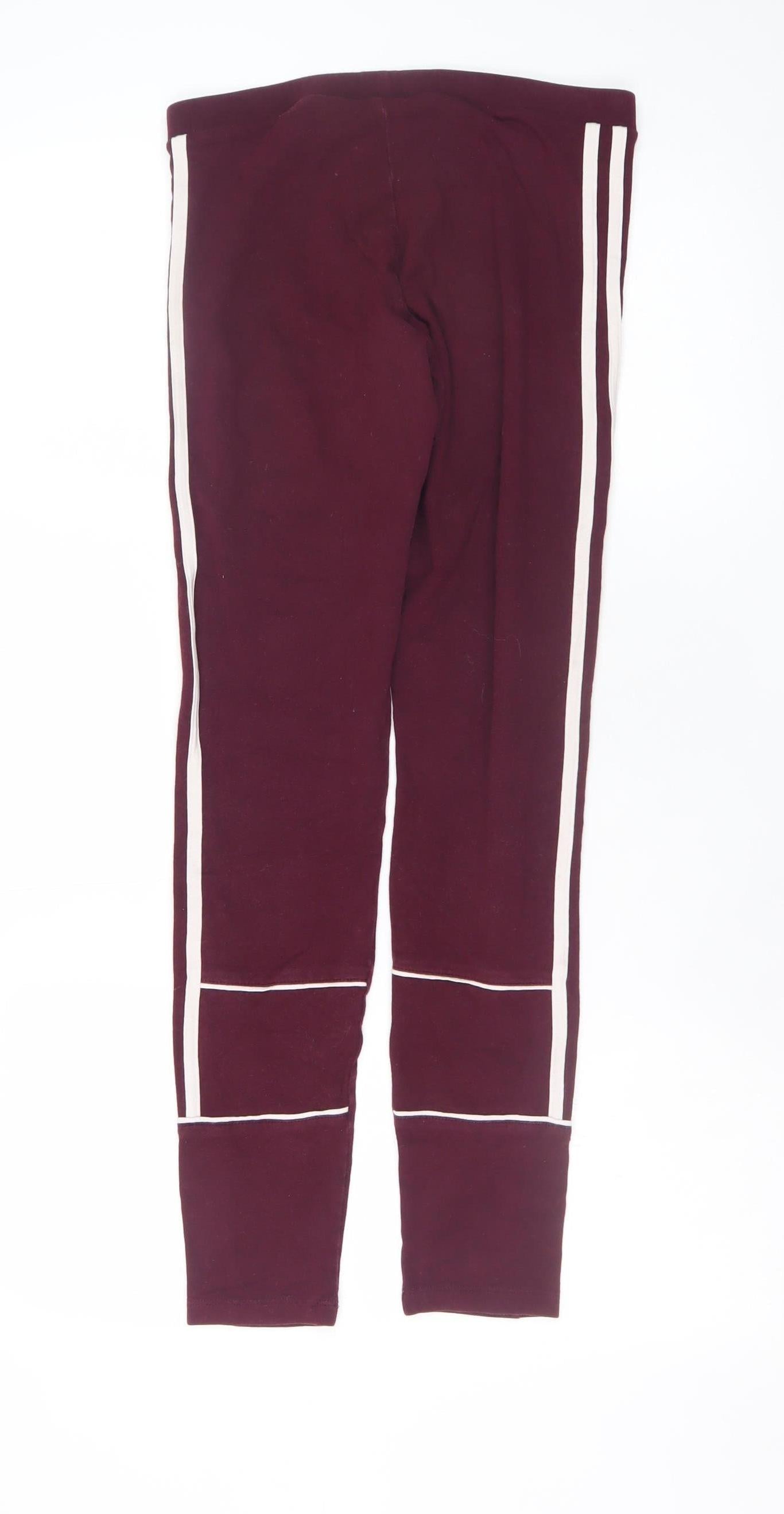 Adidas Women’s Brown Side Stripe Jersey Leggings Size 8