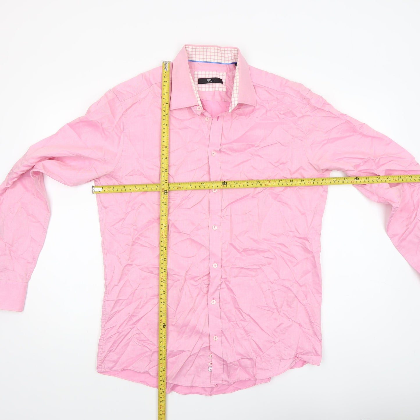 Venti Men's Pink Slim Fit Cotton Long Sleeve Formal Dress Shirt Size 42
