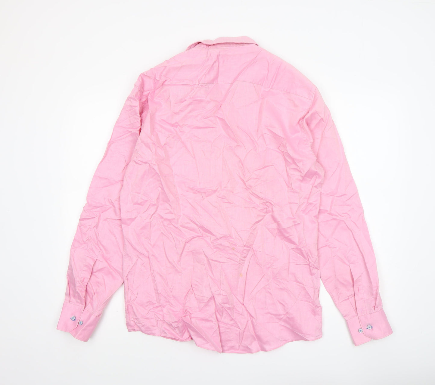 Venti Men's Pink Slim Fit Cotton Long Sleeve Formal Dress Shirt Size 42