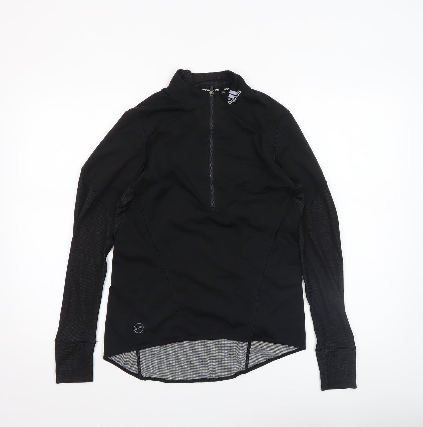 Adidas Womens Black Cycling 1/4 Zip Long Sleeve Top Size M