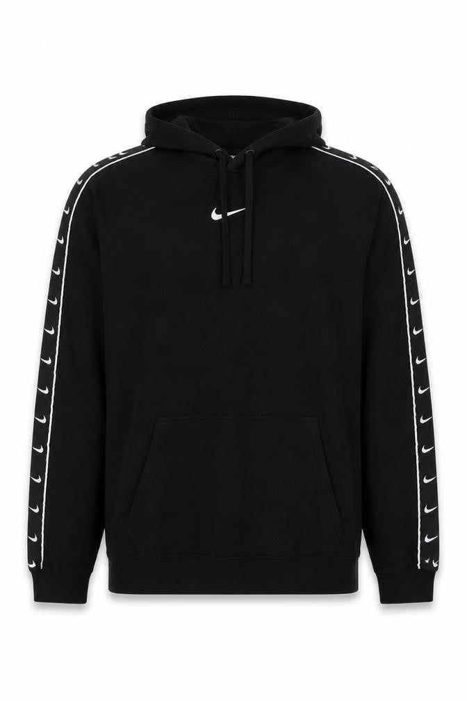 Nike Men's Black Small Pullover Hoodie with Logo Trim