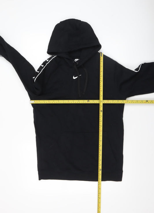 Nike Men's Black Small Pullover Hoodie with Logo Trim