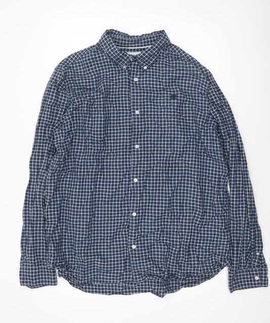Timberland Men's Blue Regular Fit 2XL Button-Up Check Shirt