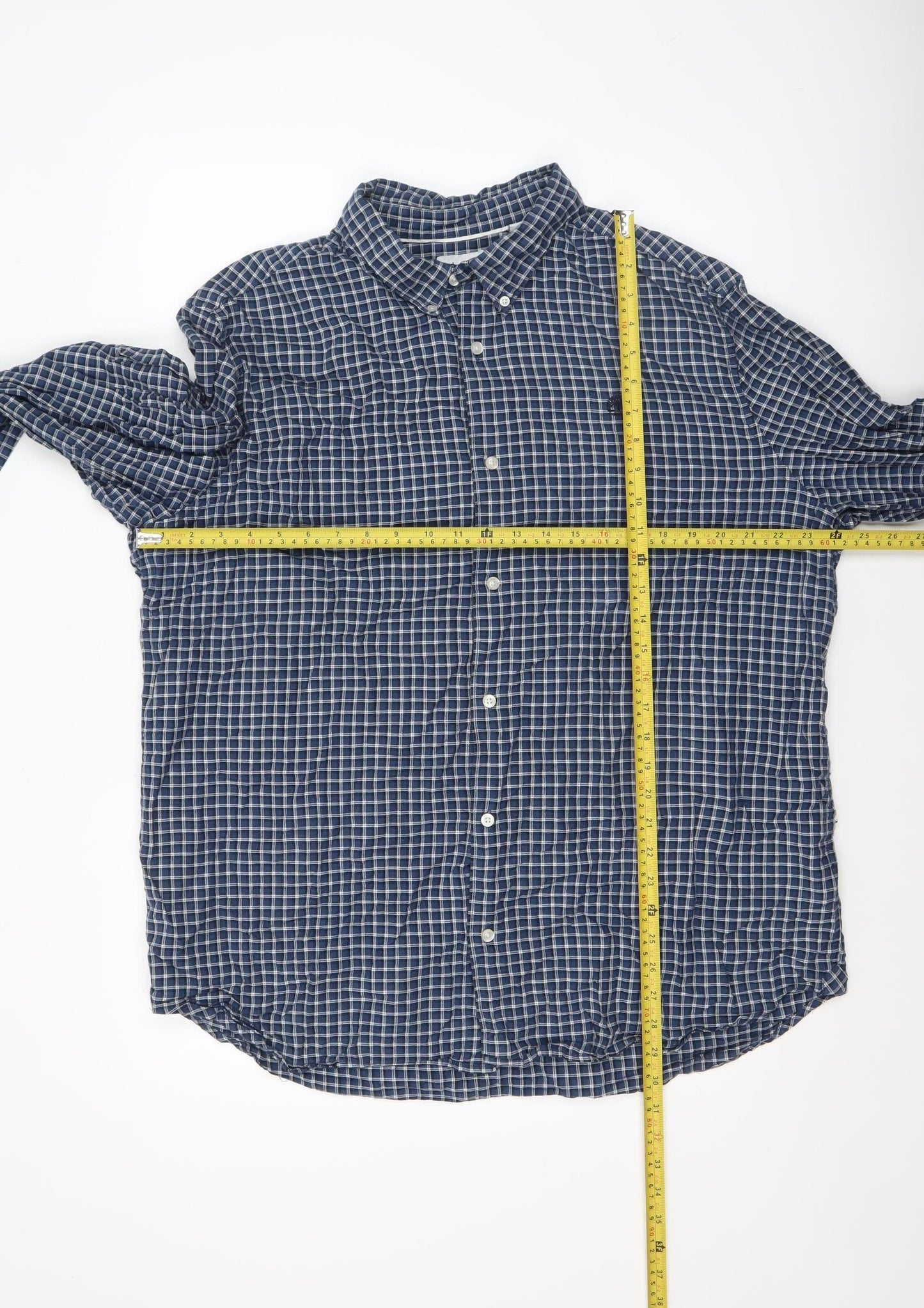 Timberland Men's Blue Regular Fit 2XL Button-Up Check Shirt