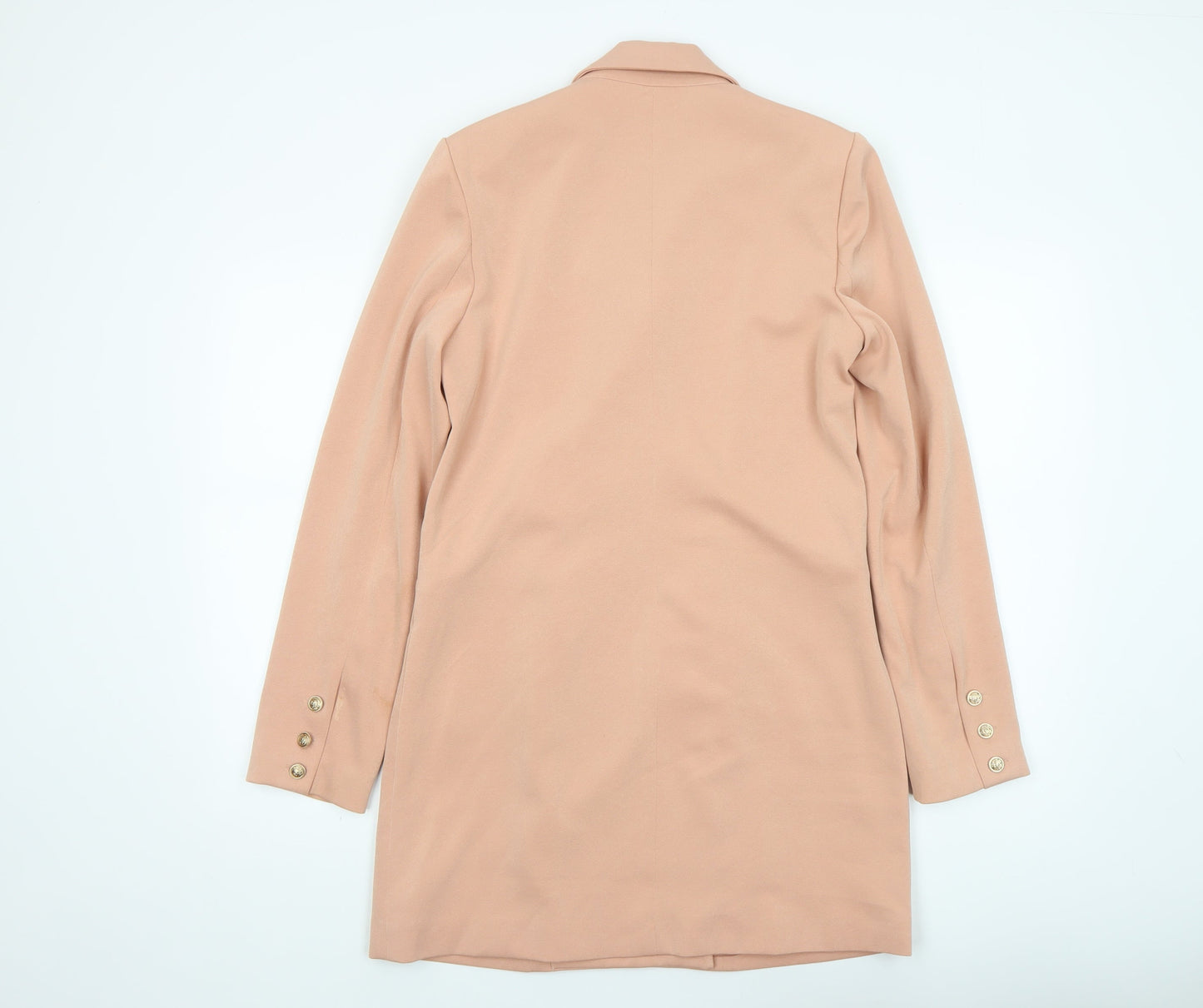 Forever 21 Women's Beige Double-Breasted Blazer Coat UK 12