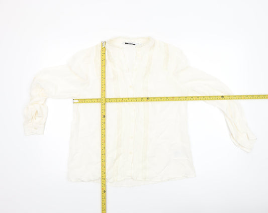 & Other Stories Women Ivory Lace Trim Viscose Blouse Size 8