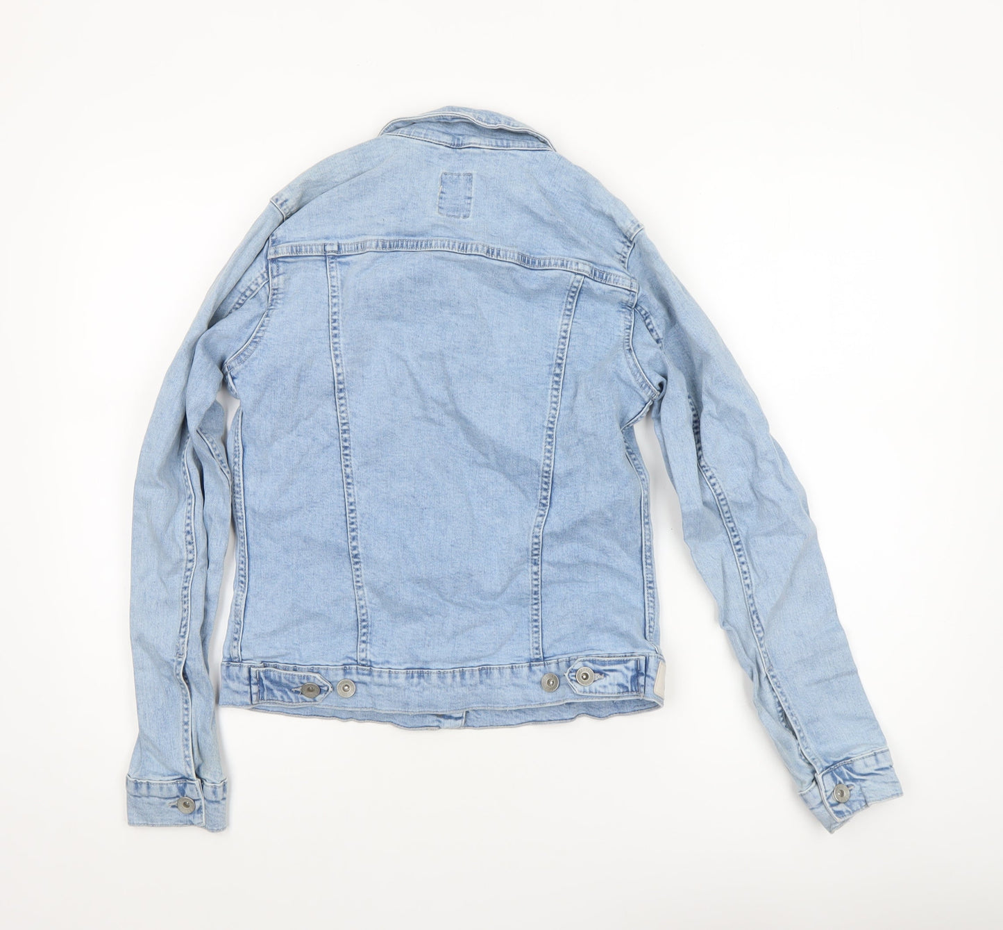 Garcia Women Blue Denim Basic Jacket M Buttoned Casual