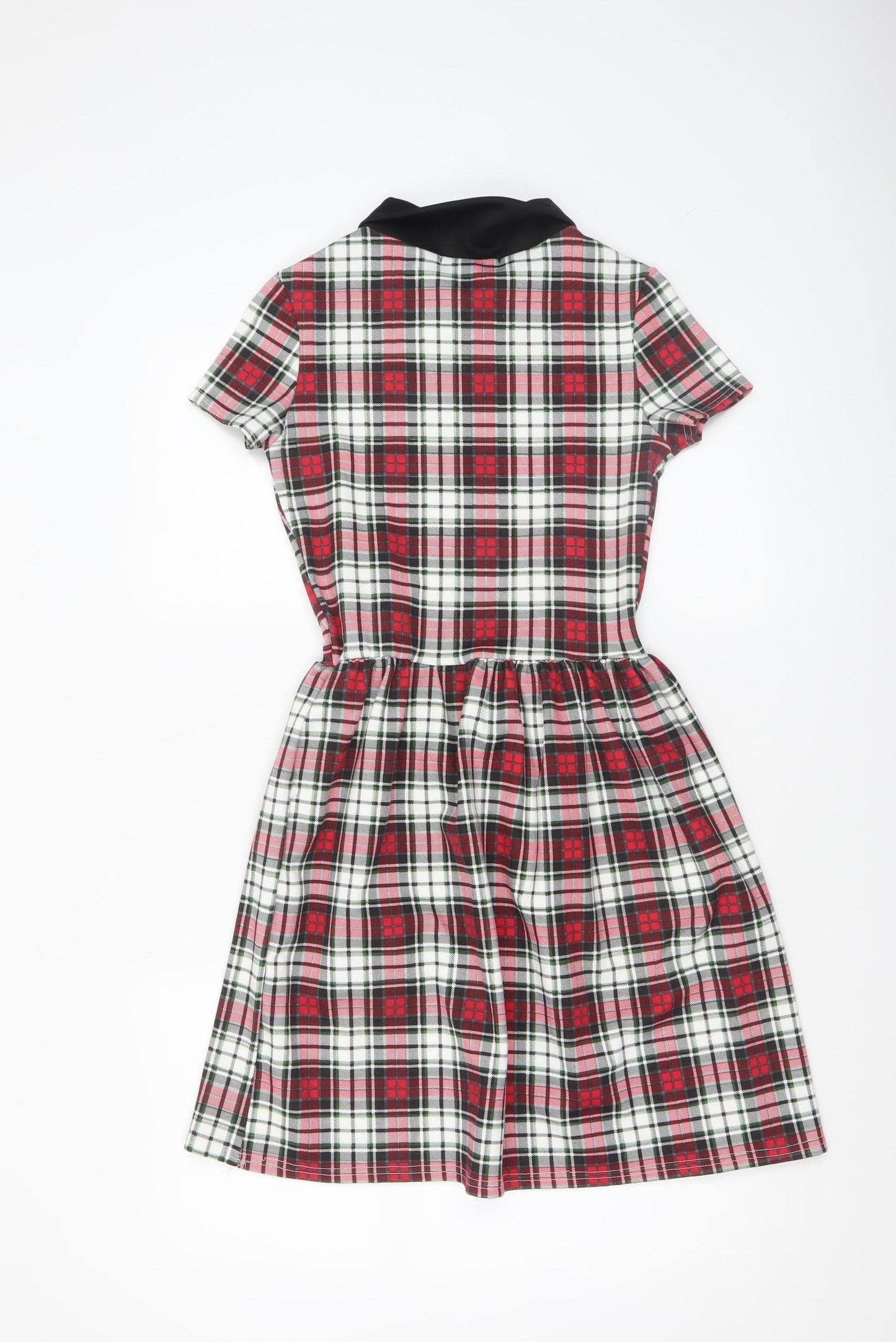 Quiz Women Multicoloured Check Fit & Flare Collared Dress Size 8