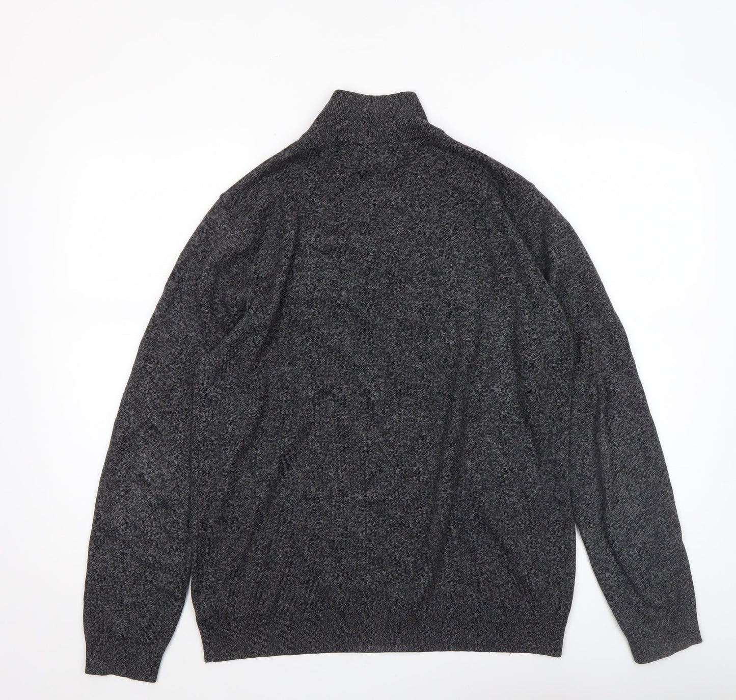 Next Men’s Grey 1/4 Zip High Neck Cotton Jumper Size M