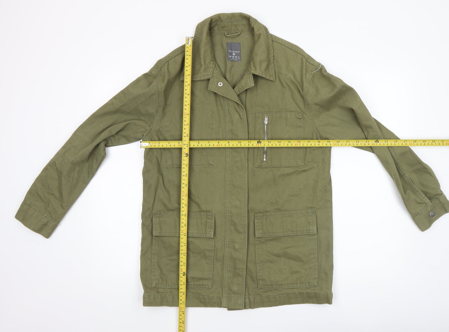 Primark Women's Green XS Cotton Military Jacket