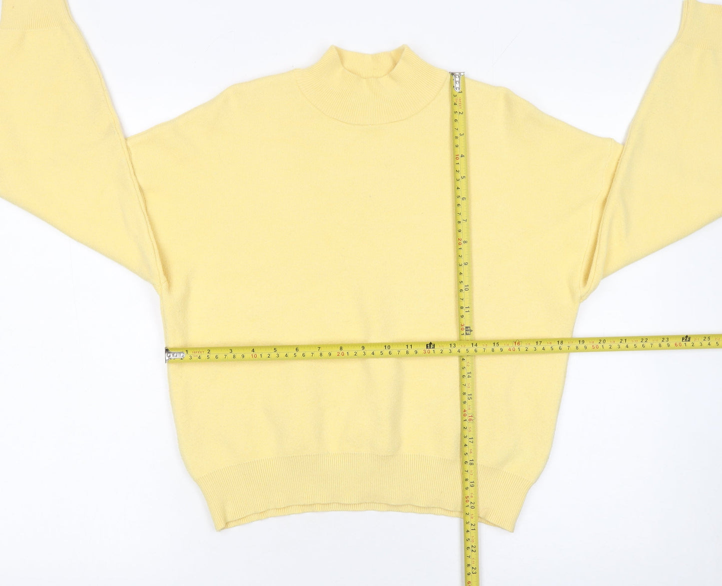 Primark Women Yellow Mock Neck Pullover Knit Jumper Size S