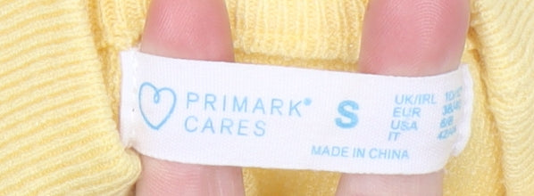 Primark Women Yellow Mock Neck Pullover Knit Jumper Size S