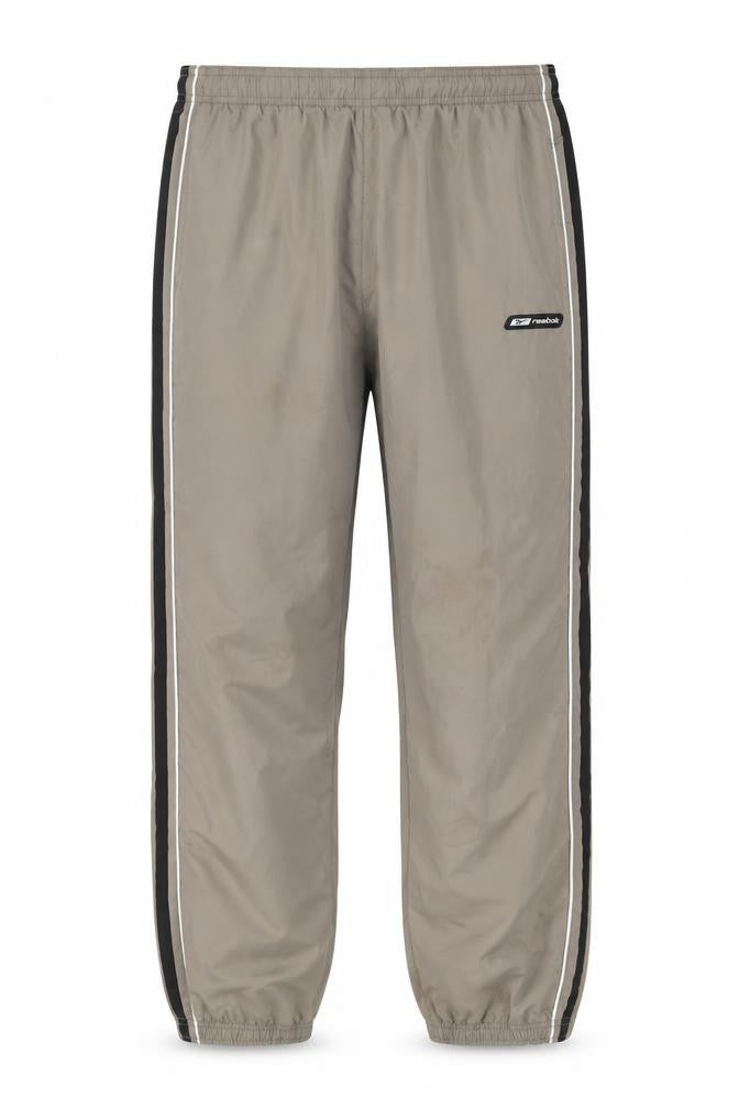 Reebok Men’s Beige Jogger Track Pants L Relaxed Fit Nylon Sportswear