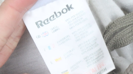 Reebok Men’s Beige Jogger Track Pants L Relaxed Fit Nylon Sportswear