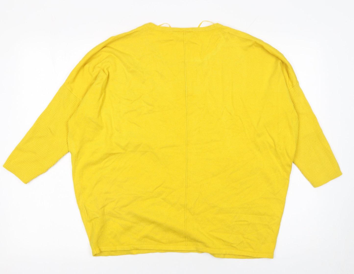 Saint Tropez Women’s Yellow Viscose Knit Jumper XL Relaxed Fit