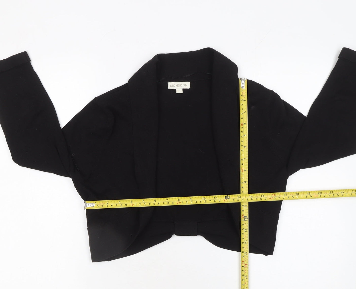 Monsoon Women’s Black Cotton Shrug Cardigan M Classic Style