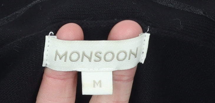 Monsoon Women’s Black Cotton Shrug Cardigan M Classic Style