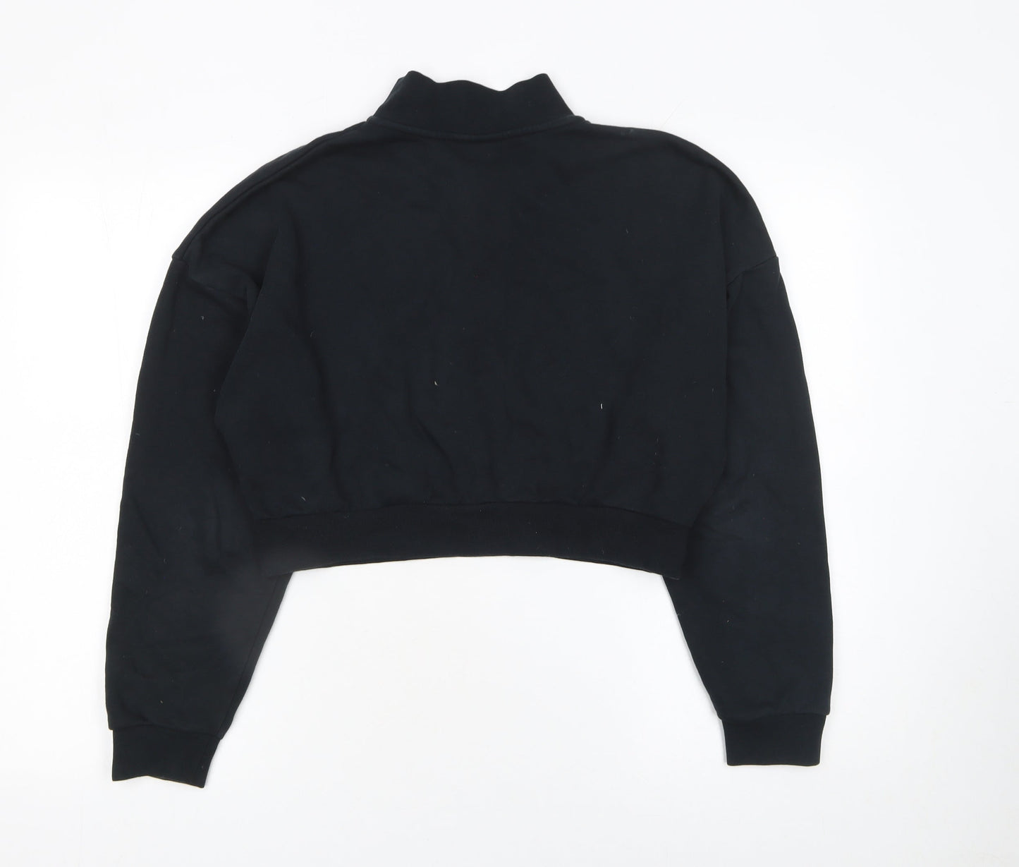 Nike Women's Black 1/4 Zip Cropped Sweatshirt Size S Cotton Blend