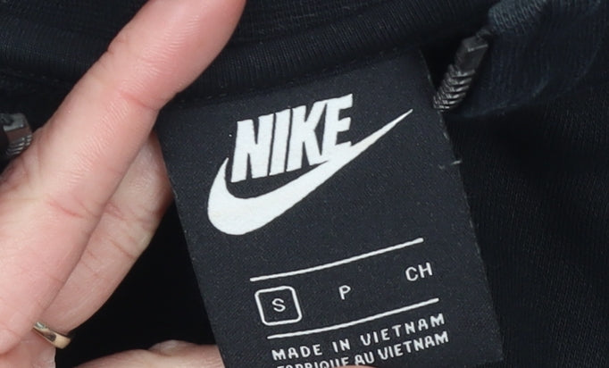 Nike Women's Black 1/4 Zip Cropped Sweatshirt Size S Cotton Blend