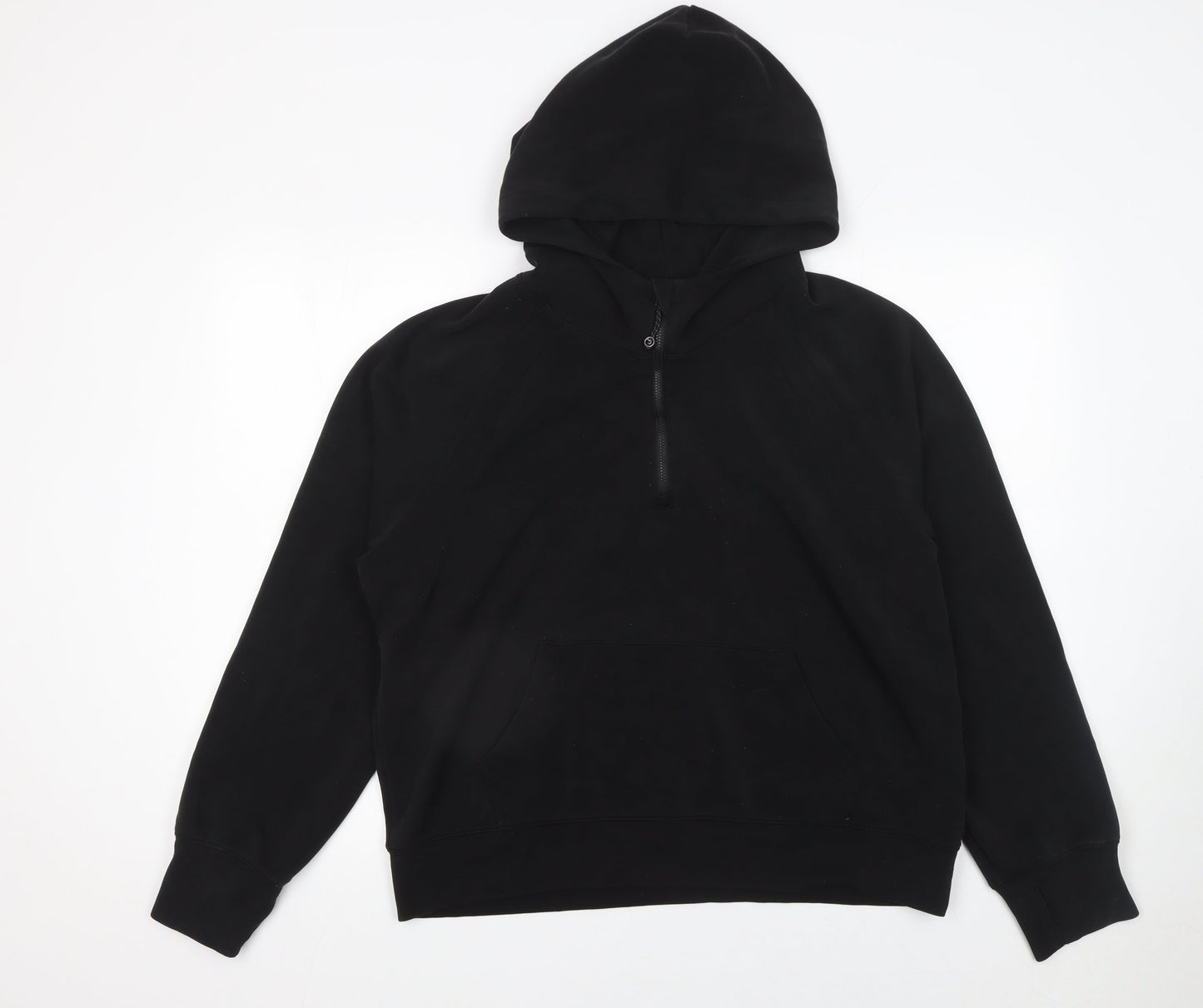 Gymshark Womens Black Half Zip Hoodie Size L Modal Blend Pullover